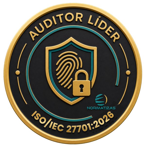 Emblema — Auditor Líder ISO/IEC 27701:2026 - Sistema de Gestão de Privacidade da Informação (SGPI)